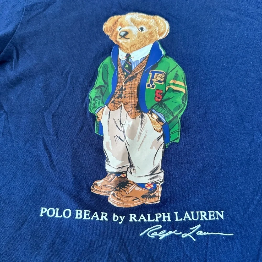 Polo Ralph Lauren girls bear logo blue pink Tshirt bundle set lot size 6